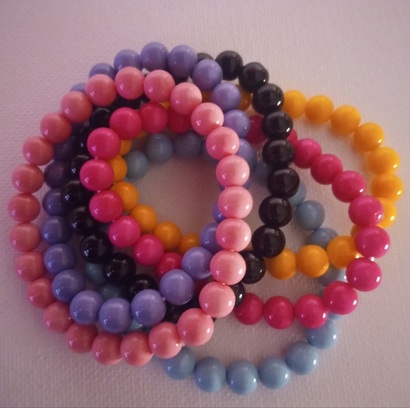 8mm Beaded Bracelet Set of 10 - Picture 2 of 4